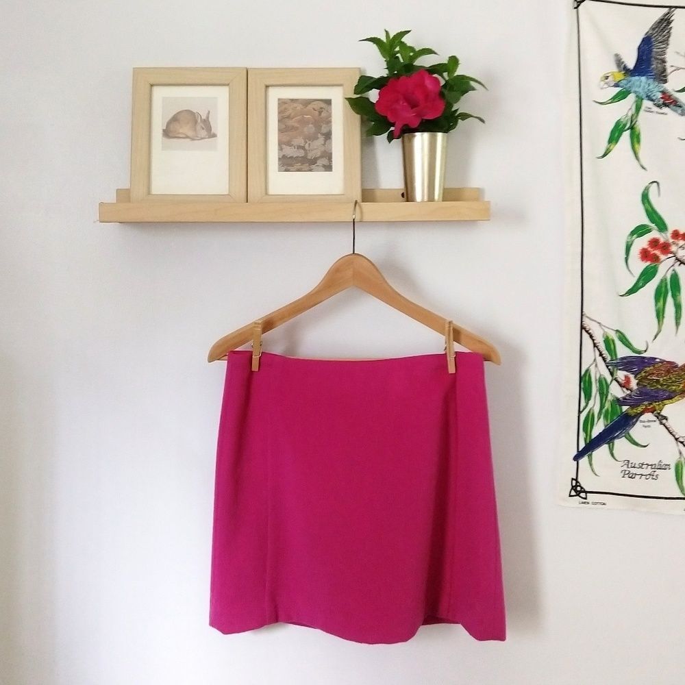 Hot Pink Wool Blend Mini Skirt Size 4